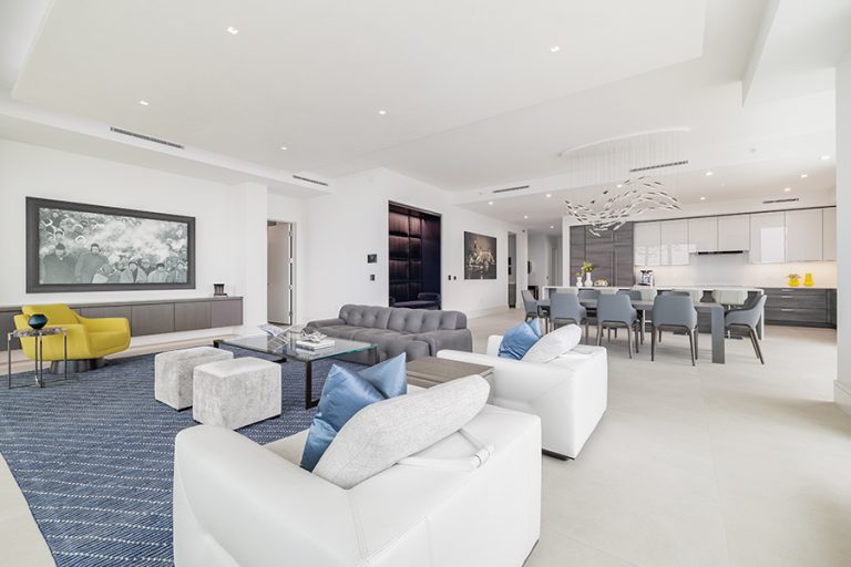 Whole living room and kitchen